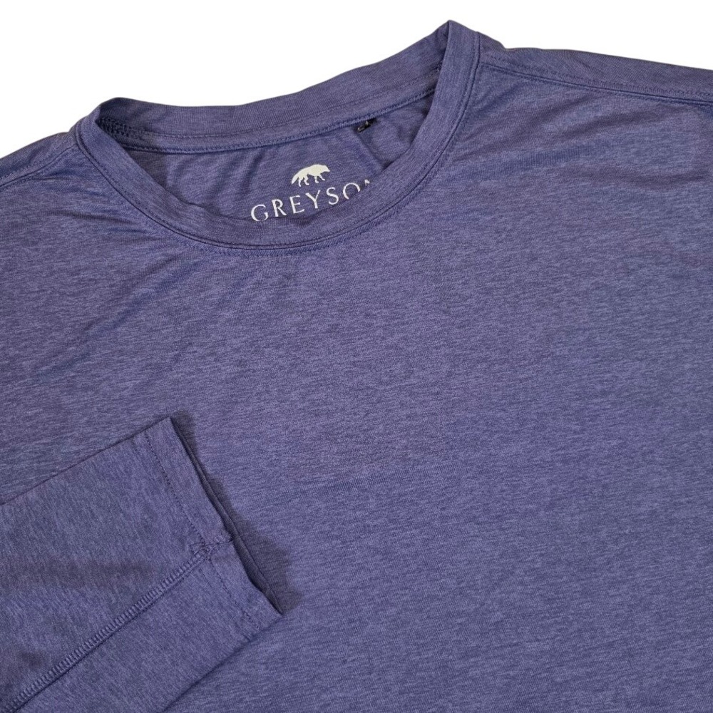 Greyson Mens M Long Sleeve Tech Tee Navy Blue brrr Cooling Performance Shirt